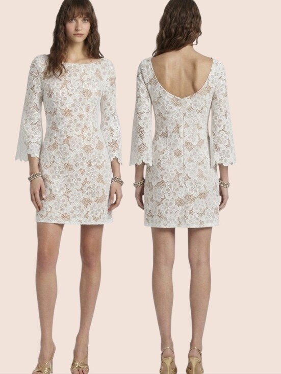 Luisa Spagnoli Dresses & Skirts - LUISA SPAGNOLI Guipure Floral Lace Mini Dress - Size 6 - 42 Italia
